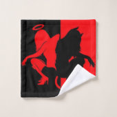 Engel of duivel bad handdoek (Wasdoekje)