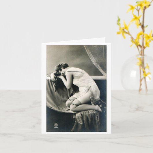 : engel of duivel in liefde, kaart (Gele Bloem)