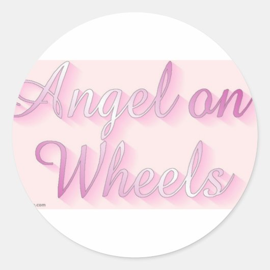 engel_on_wheels ronde sticker (Voorkant)