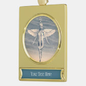 Engel onder de Regenboog Verguld Banner Ornament (Links)