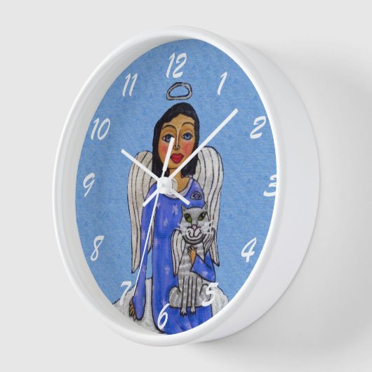 Engel op Cloud Holding Witte Engel Kat Zilver Halo (Hoek)