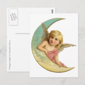 Engel op Crescent Moon Briefkaart (Voorkant / Achterkant)