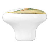 Engel op Crescent Moon Keramische Knop (Zijkant)