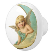 Engel op Crescent Moon Keramische Knop (Rechts)