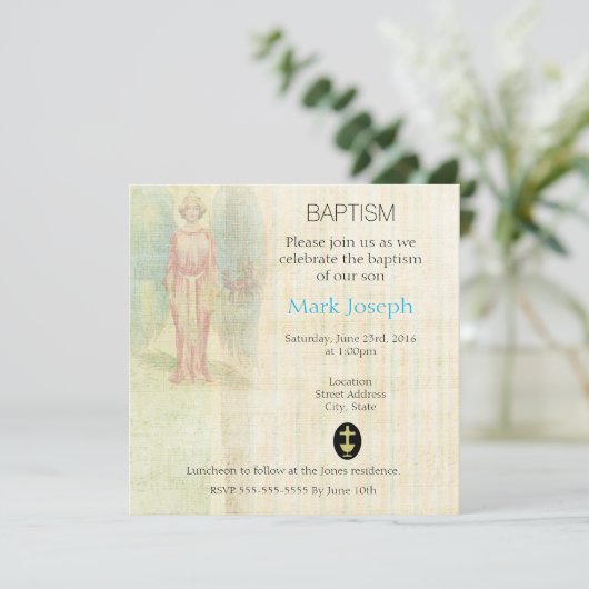 Engel op een  textuur kaart (Staand voorkant)