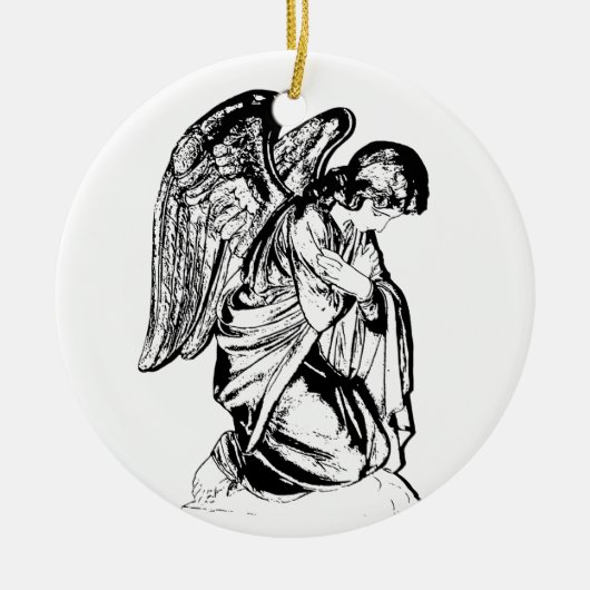 Engel op elke kleur keramisch ornament (Voorkant)