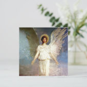 “Engel op het middaguur” van Abbott Thayer Feestdagenkaart (Staand voorkant)