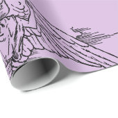 ENGEL OP het Verpakkende Document van de LAVENDEL Cadeaupapier (Rol Hoek)