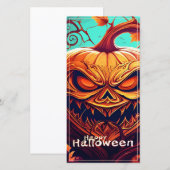 Engel orange pompoen met gezicht, Halloween (Voorkant / Achterkant)