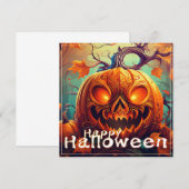 Engel orange pompoen met gezicht, Halloween (Voorkant / Achterkant)