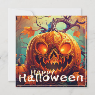 Engel orange pompoen met gezicht, Halloween
