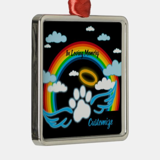 Engel Pootjes Regenboog Herdenking Metalen Ornament (Rechts)