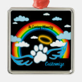 Engel Pootjes Regenboog Herdenking Metalen Ornament (Voorkant)