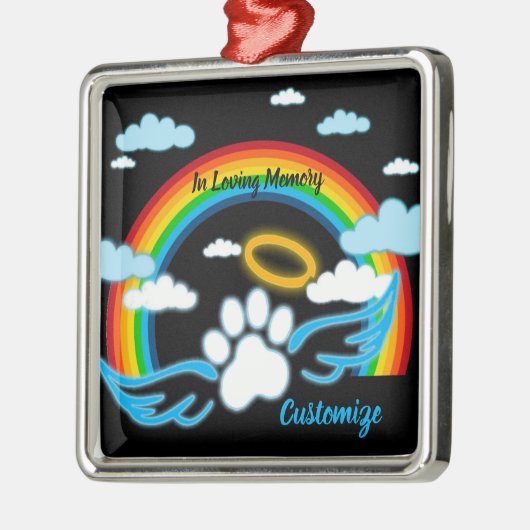 Engel Pootjes Regenboog Herdenking Metalen Ornament (Links)