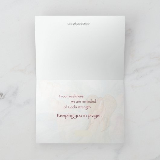 Engel, Psalm 91 het Denken aan u, Steun Kaart (Binnen)