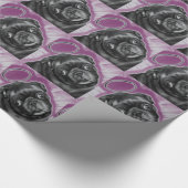 Engel Pug originele tekening van kunstenaar Carol  Cadeaupapier (Hoek)