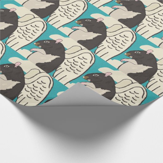 Engel rattenglanzend verpakkingspapier cadeaupapier (Hoek)