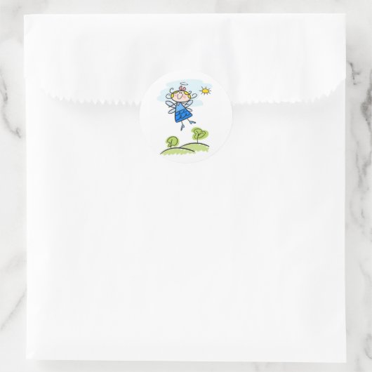 Engel Ronde Sticker (Tas)