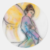 engel ronde sticker (Voorkant)