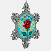 Engel Roos condoleance Tin Sneeuwvlok Ornament (Links)