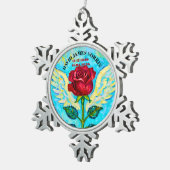Engel Roos condoleance Tin Sneeuwvlok Ornament (Rechts)