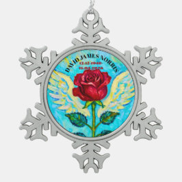 Engel Roos condoleance Tin Sneeuwvlok Ornament