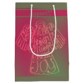 Engel Roze & Grijs Gift Bag Medium Cadeauzakje (Achterkant)