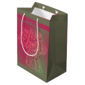 Engel Roze & Grijs Gift Bag Medium Cadeauzakje (Achterkant Gekanteld)