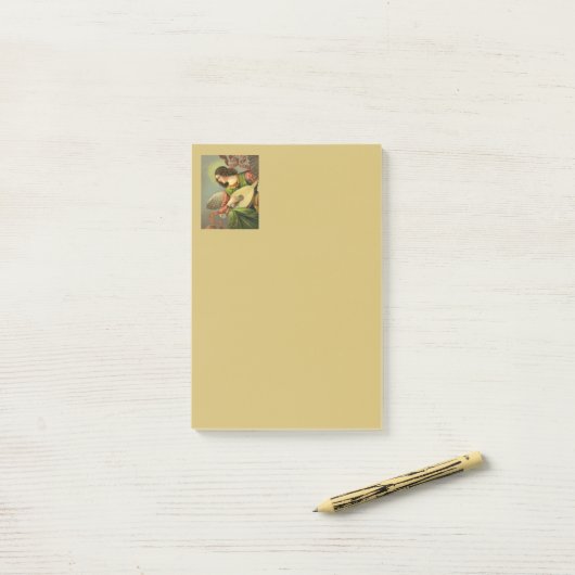 Engel Schilderij Met Mandoline Post-it® Notes (Op bureau)