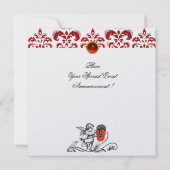 ENGEL SCHILDERT EEN RODE BLOEM DAMAST MONOGRAM ijs Kaart (Achterkant)