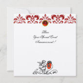 ENGEL SCHILDERT EEN RODE BLOEM DAMAST MONOGRAM vil Kaart (Achterkant)