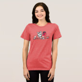 Engel schildert een roze bloem Tri-Blend shirt (Voorkant volledig)
