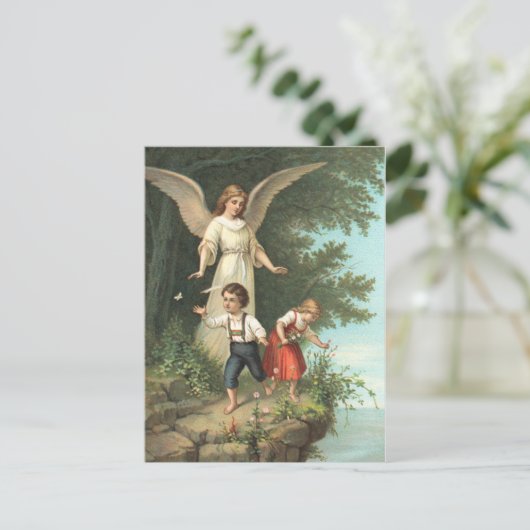 Engel Schutzengel und zwei Kinder Briefkaart (Staand voorkant)