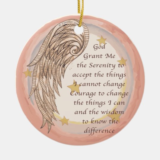 Engel Serenity Gebed Keramisch Ornament (Voorkant)