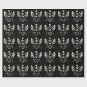 Engel skelet Gotische Kerstmis Cadeaupapier (Vlak)