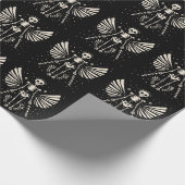 Engel skelet Gotische Kerstmis Cadeaupapier (Hoek)