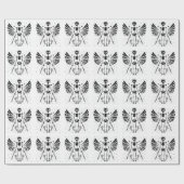 Engel skelet Gotische Kerstmis Cadeaupapier (Vlak)