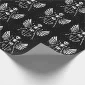 Engel skelet Gotische Kerstmis Cadeaupapier (Hoek)