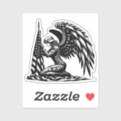 engel soldaat vrouw USA Vlag Patriottische Kunst Sticker (Vel)