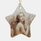 ENGEL SPEELT LYRA BOVEN DE WOLKEN Ster Keramisch Ornament (Links)