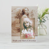 ENGEL SPEELT LYRA OVER DE WOLKEN Fotosjabloon Kaart (Staand voorkant)