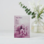 ENGEL SPELEN LYRA OVER DE WOLKEN, parel papier Visitekaartje (Staand voorkant)