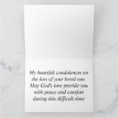 Engel standbeeld met bloemen sympathie kaart (Binnen)