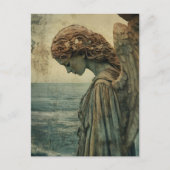 Engel standbeeld met Patina Briefkaart (Voorkant)