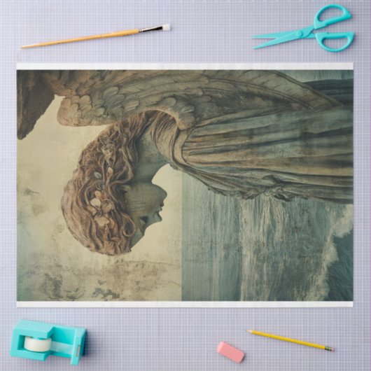 Engel standbeeld met Patina Decoupage Tissuepapier (Craft)