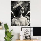 Engel Sterren Zwart en Wit Poster (Thuiskantoor)