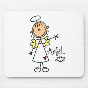 Engel T-shirts en cadeaus met stickfiguren Muismat