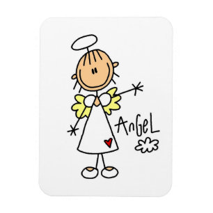 Engel T-shirts met Stick Figure en Cadeaus Magneet