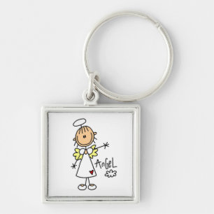 Engel T-shirts met Stick Figure en Cadeaus Sleutelhanger
