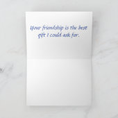 Engel Tekent Paars Blauw Groen "Jij Mijn Vriend"  Feestdagen Kaart (Binnen)